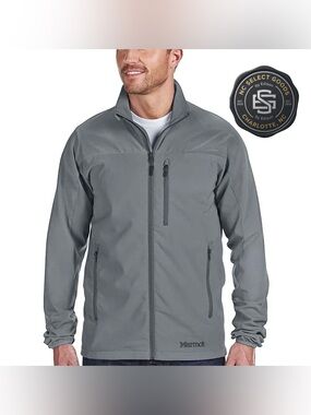 Marmot Men's Tempo Softshell Jacket Gray Full Zip Size XL Corporate Logo